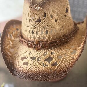 Brown Woven Cowboy Hat